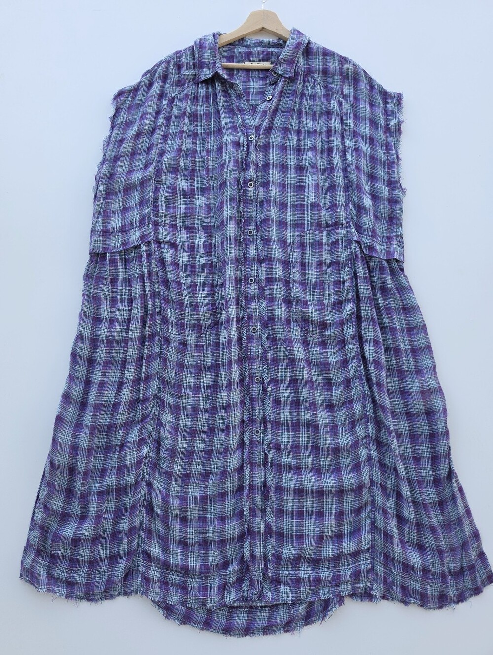 Free People We The Free Isabelle Plaid‎ Maxi Shirt Dress Duster